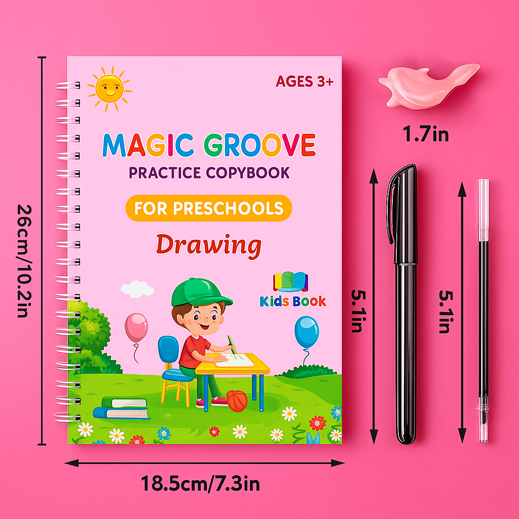 Velora™ Magic Practice Copybook Kit (4 Books)