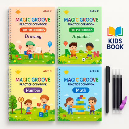 Velora™ Magic Practice Copybook Kit (4 Books)